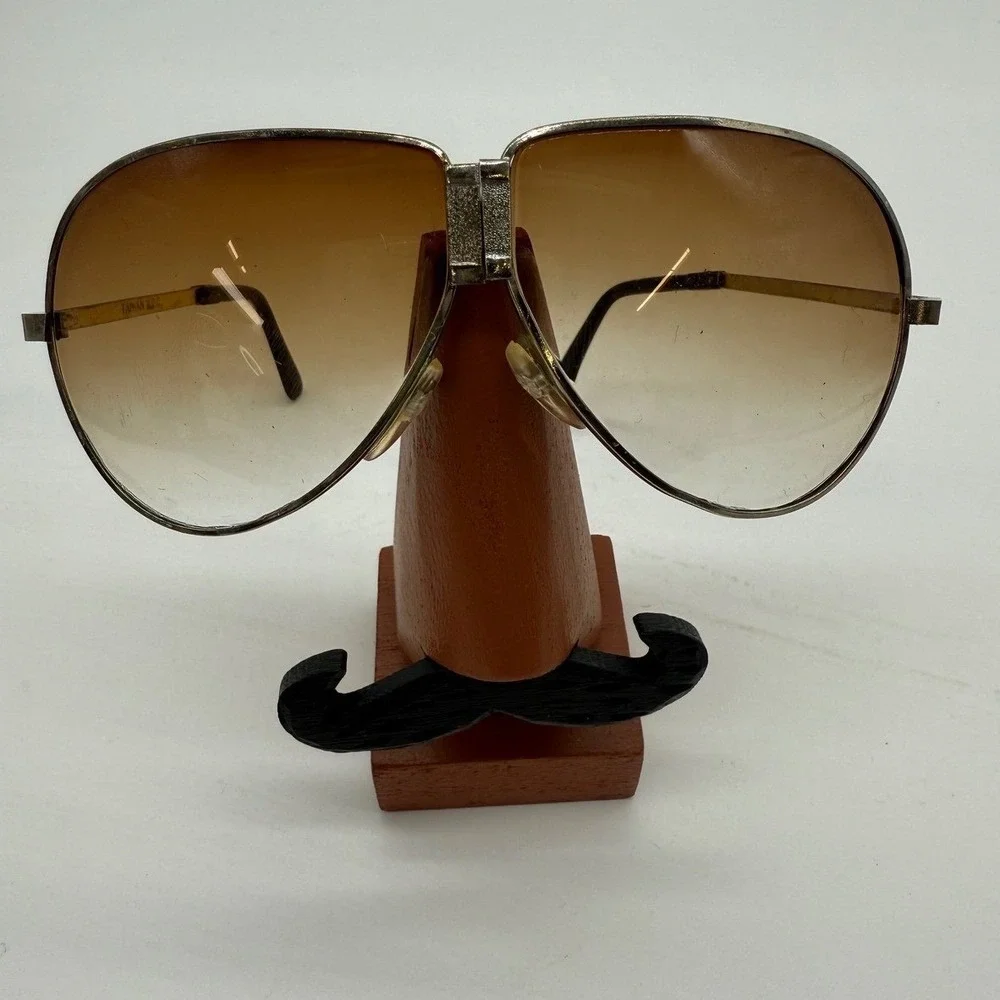 Vintage Motorcraft folding Sunglasses Aviator Gold Metal Frame carrying case‎